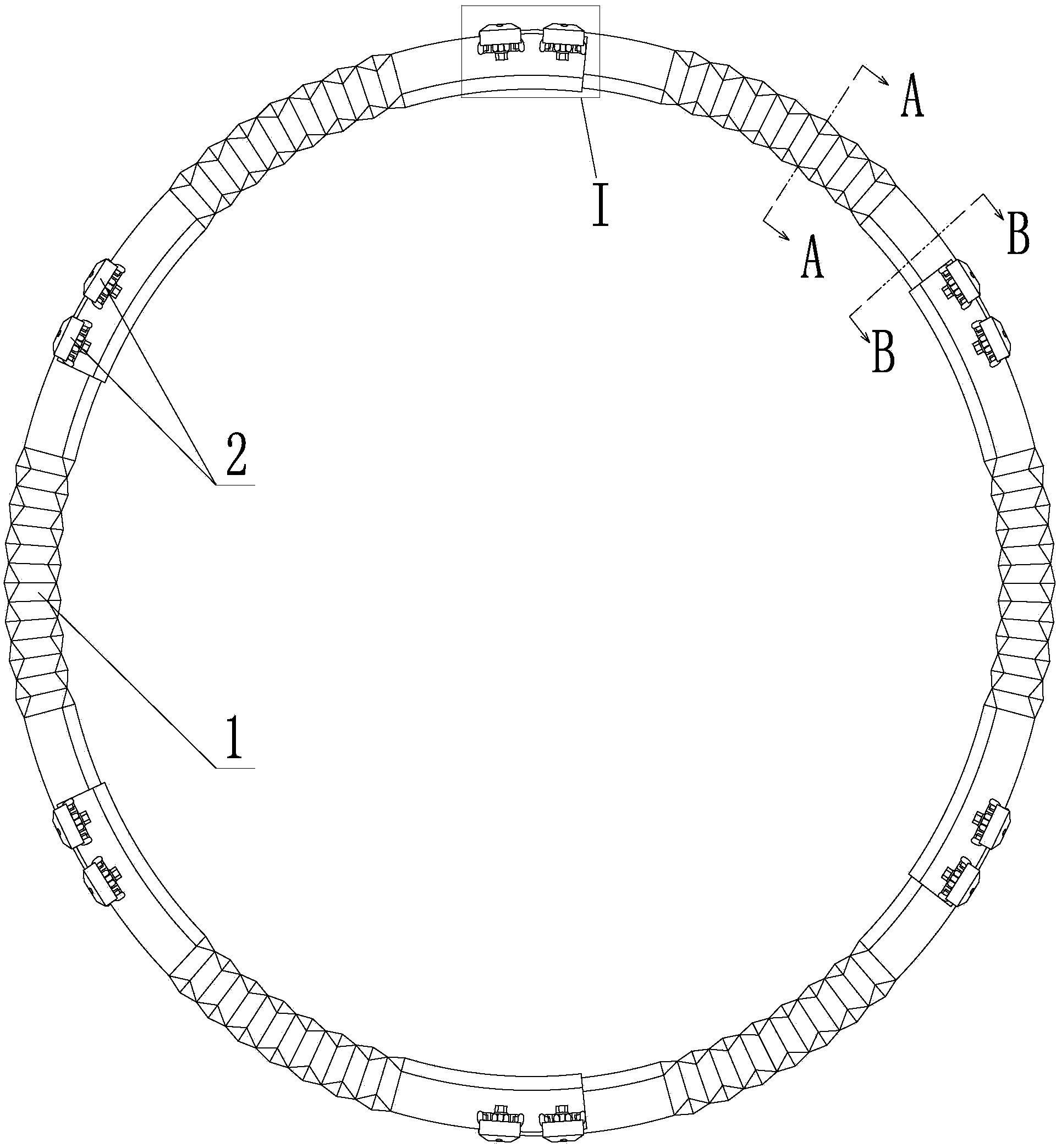 Anti-collision support with corrugated face