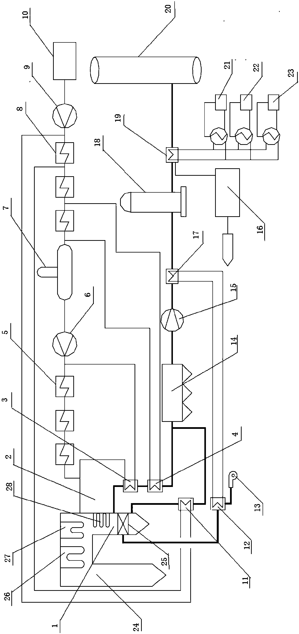 Novel flue gas waste heat recycling method