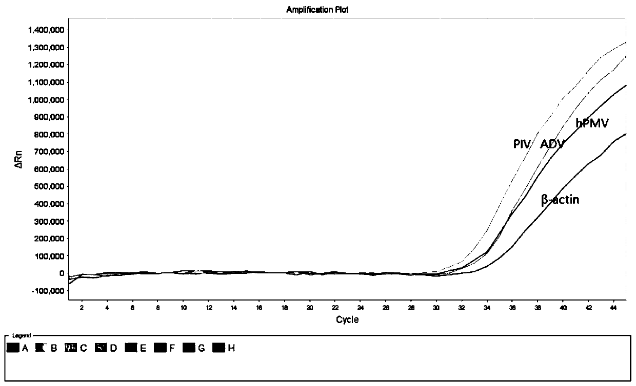 Collaborative multiplex PCR detection method for nucleic acids of nine respiratory tract pathogens