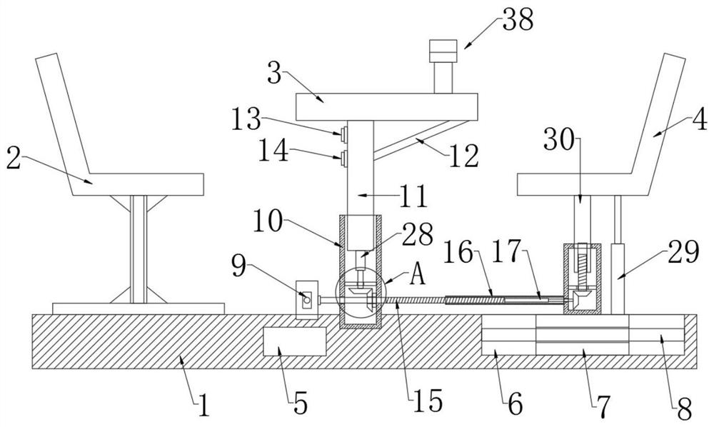 Convenient-to-adjust examination table for ophthalmology