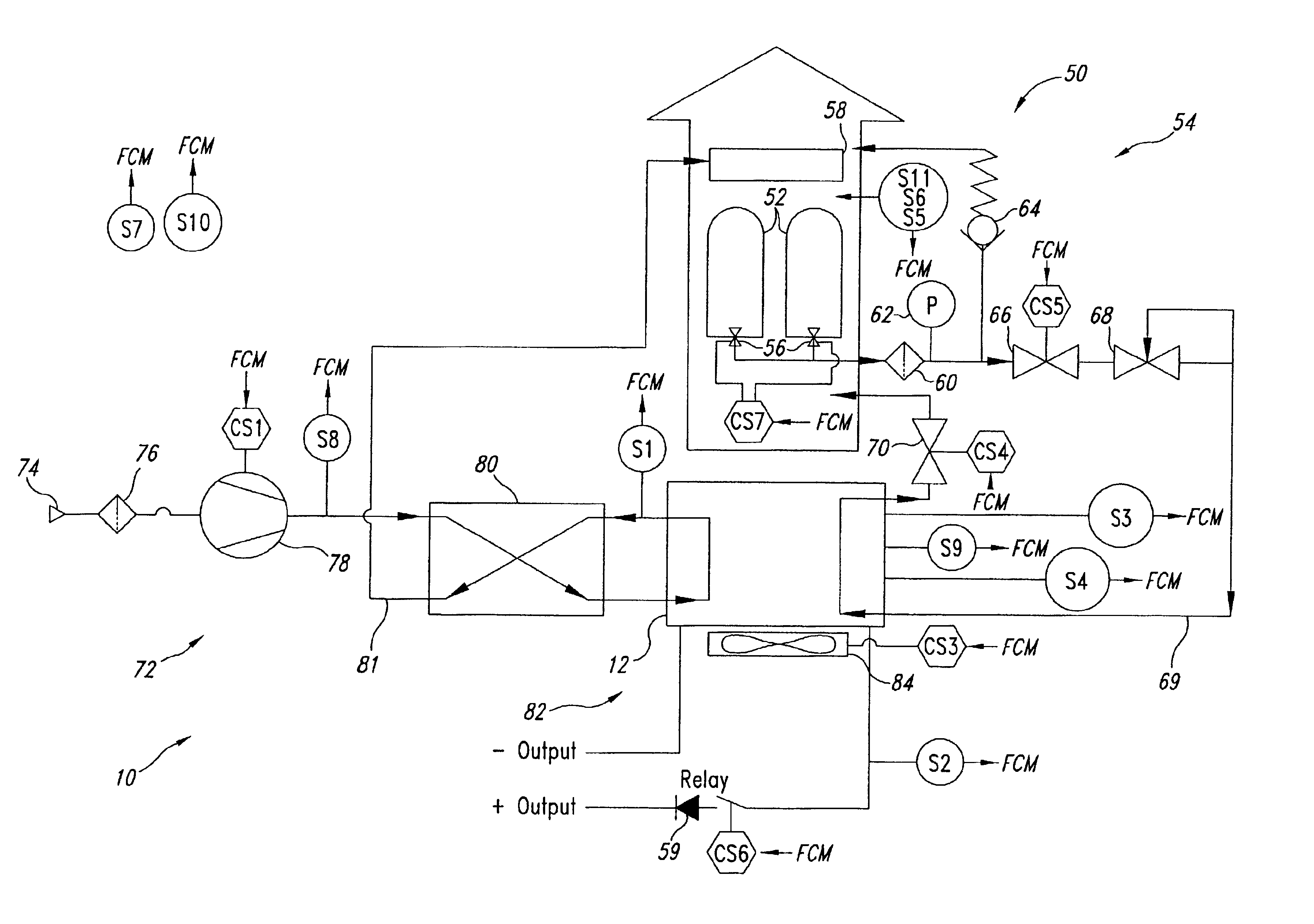 Fuel cell system method and apparatus employing oxygen sensor