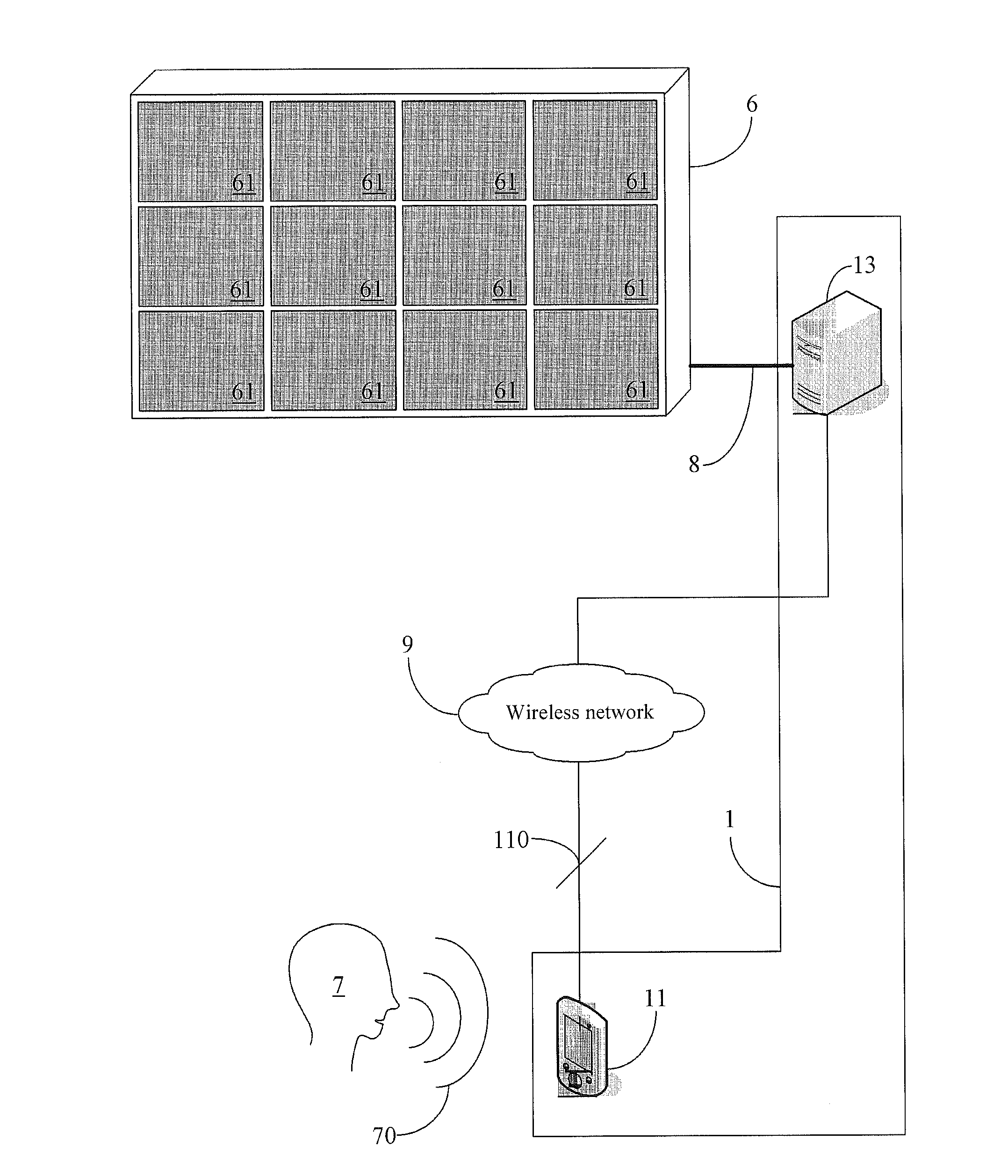 Voice controlling system for adjusting a video wall