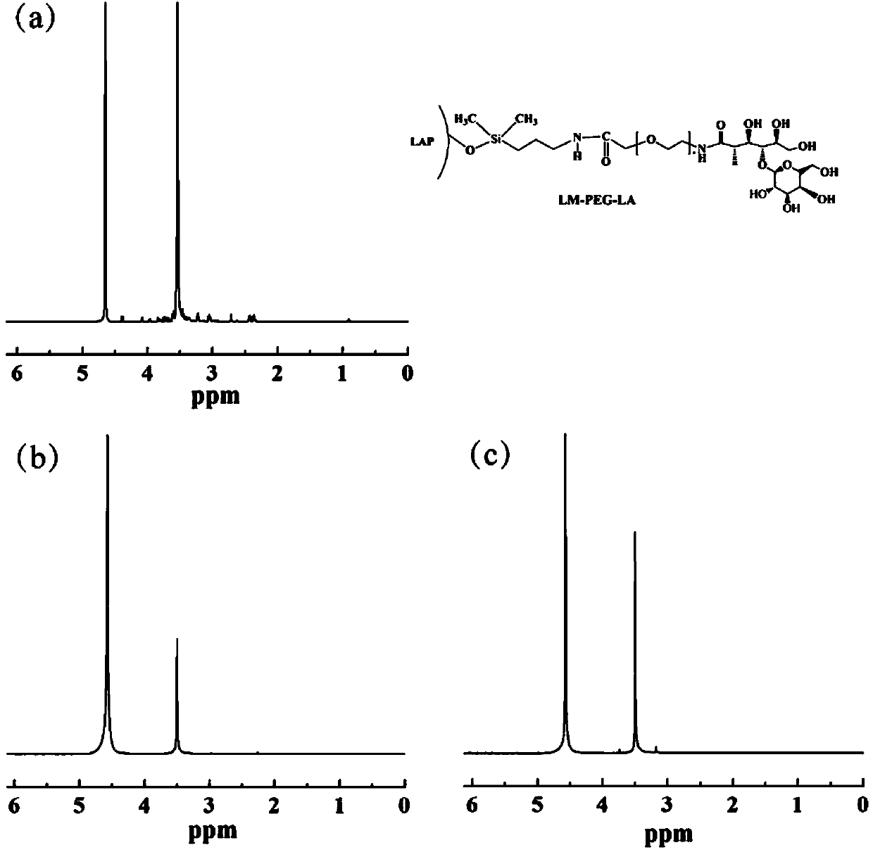 Polyethylene glycol-lactobionic acid modified aminated hectorite nano particle as well as preparation method and application thereof