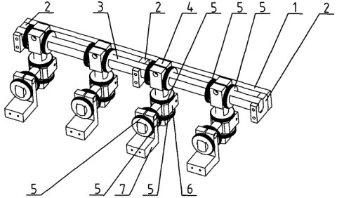 Three-dimensional adjusting clamp of tabletop type adhesive dispenser