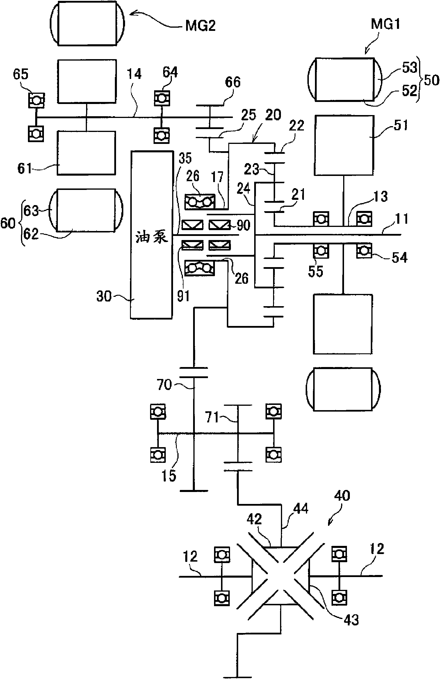 Drive device for hybrid vehicle