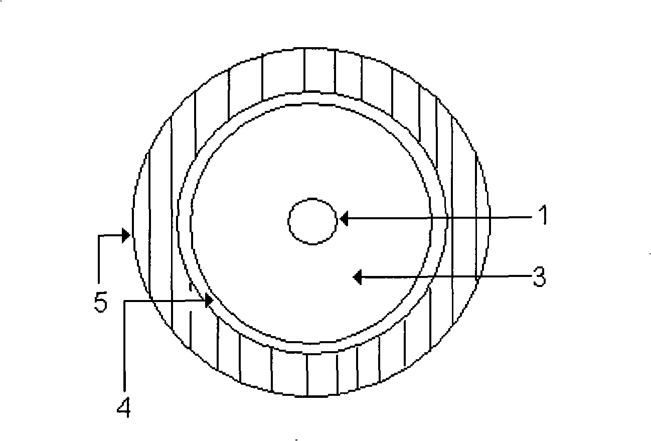 Short pitch alternation mixed trenching radiation type leak coaxial cable