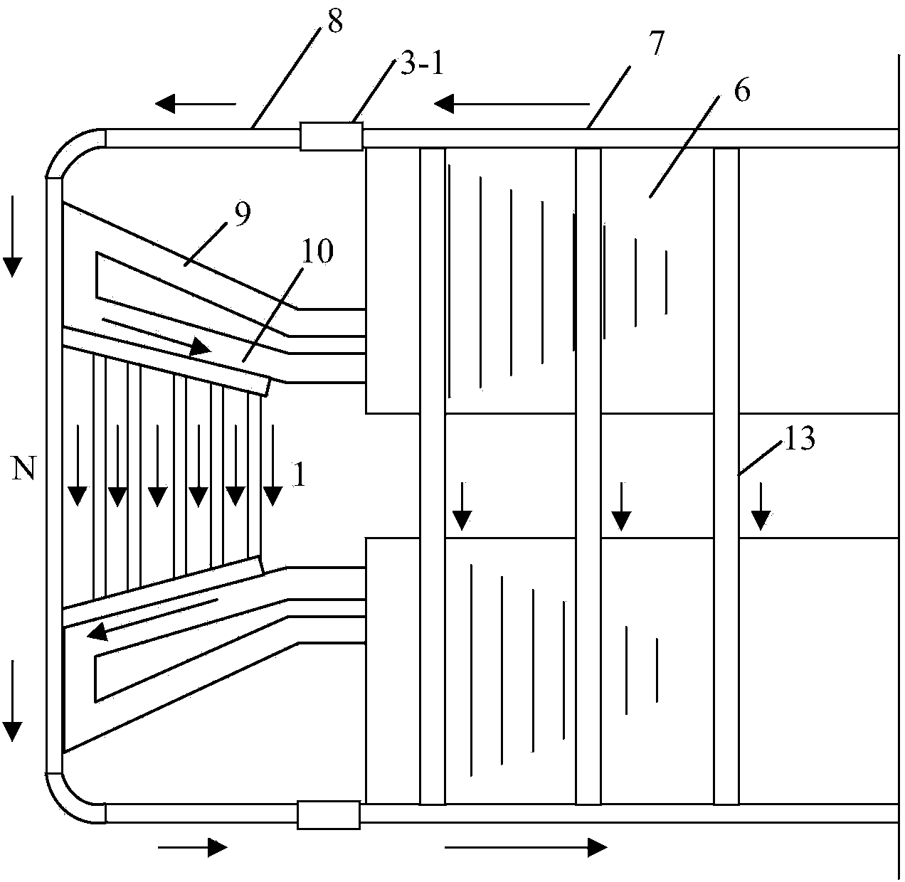 Motor multipath series-parallel water cooling system