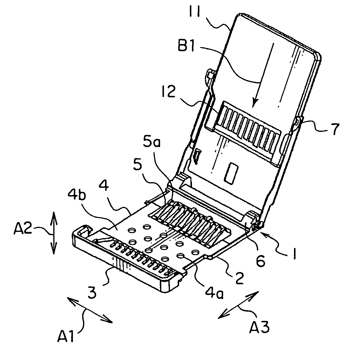 Connector easily enabling electrical inspection of contacts