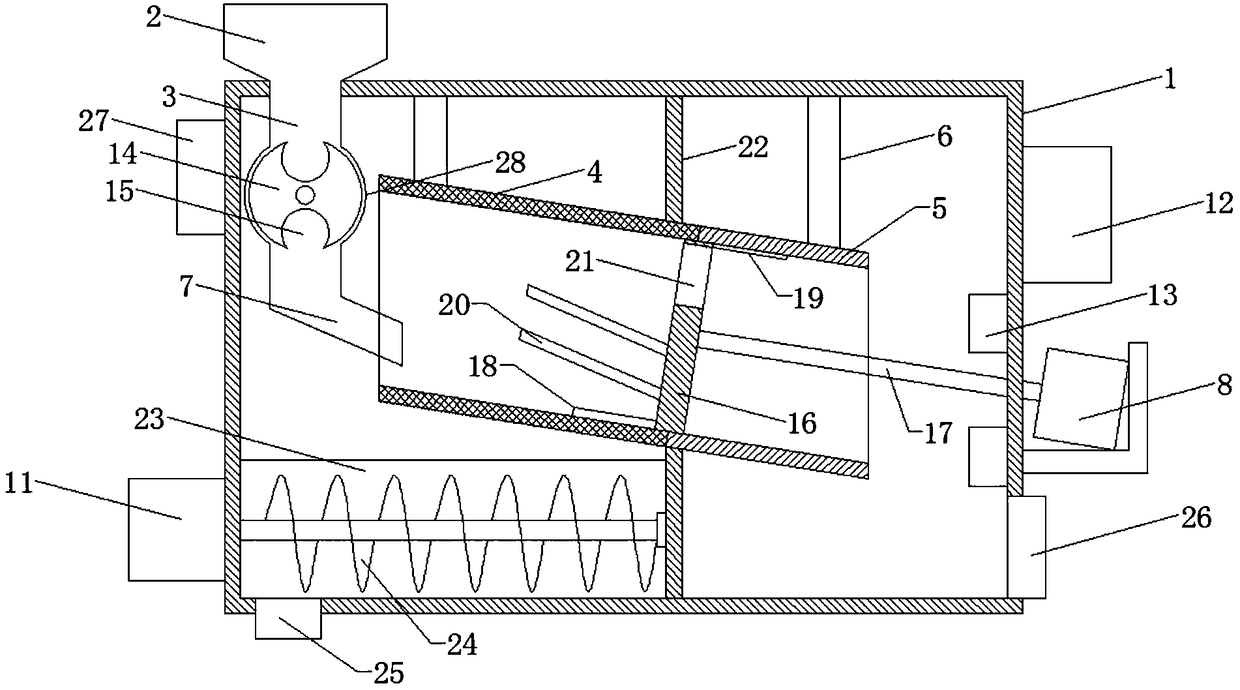 Construction gravel screening equipment with quantitative discharging function