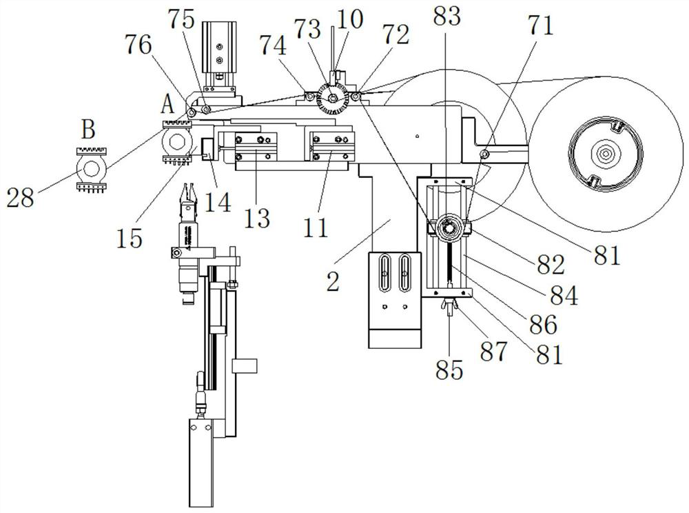 Transformer continuous adhesive tape coating mechanism