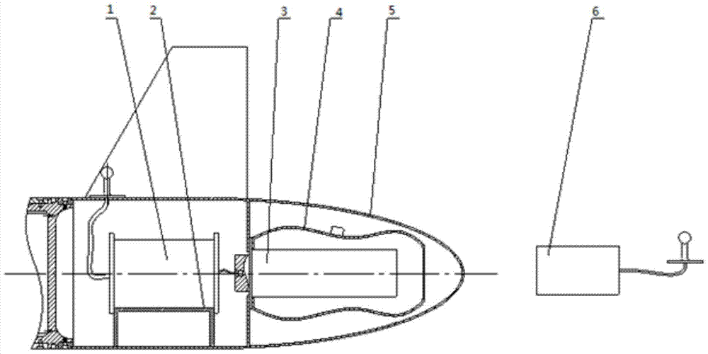 A safety device for emergency recovery of underwater towing body