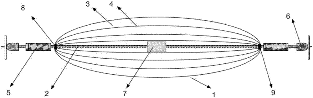 Reinforced stratospheric airship internally provided keel