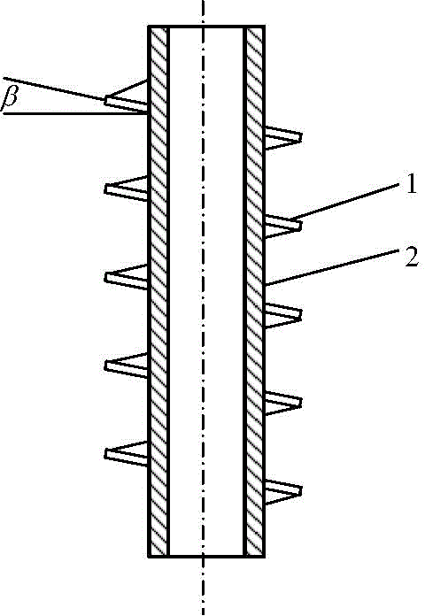 Slant finned tube