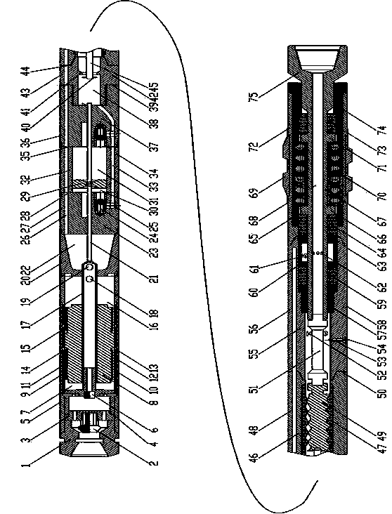 Gas drilling underground motor drilling tool