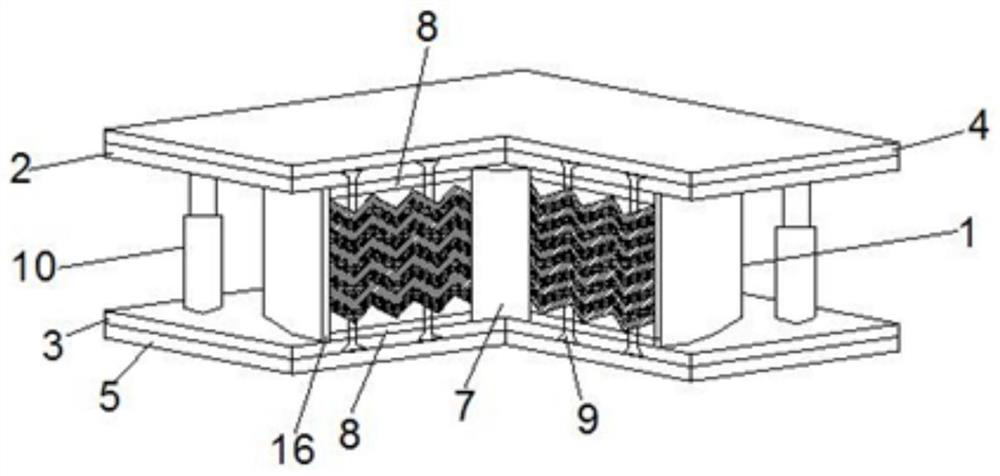 Rubber shock absorption and isolation system for high-rise building