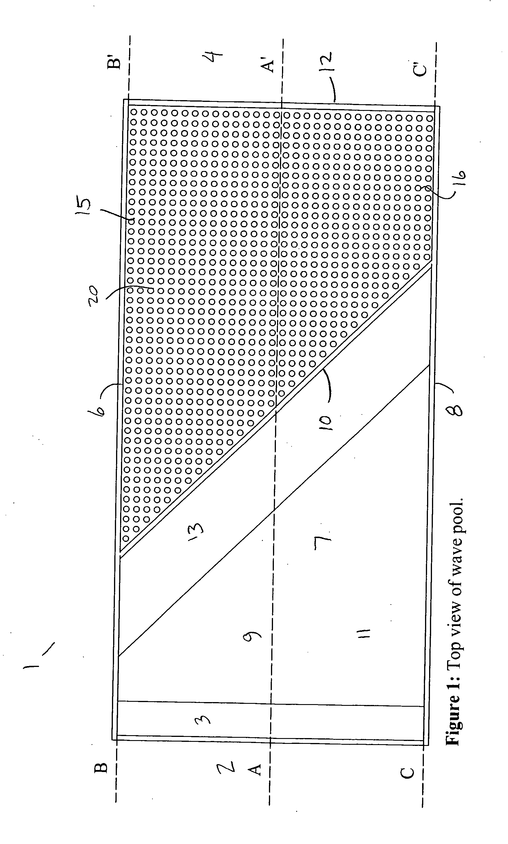 Method and apparatus for dampenning waves in a wave pool