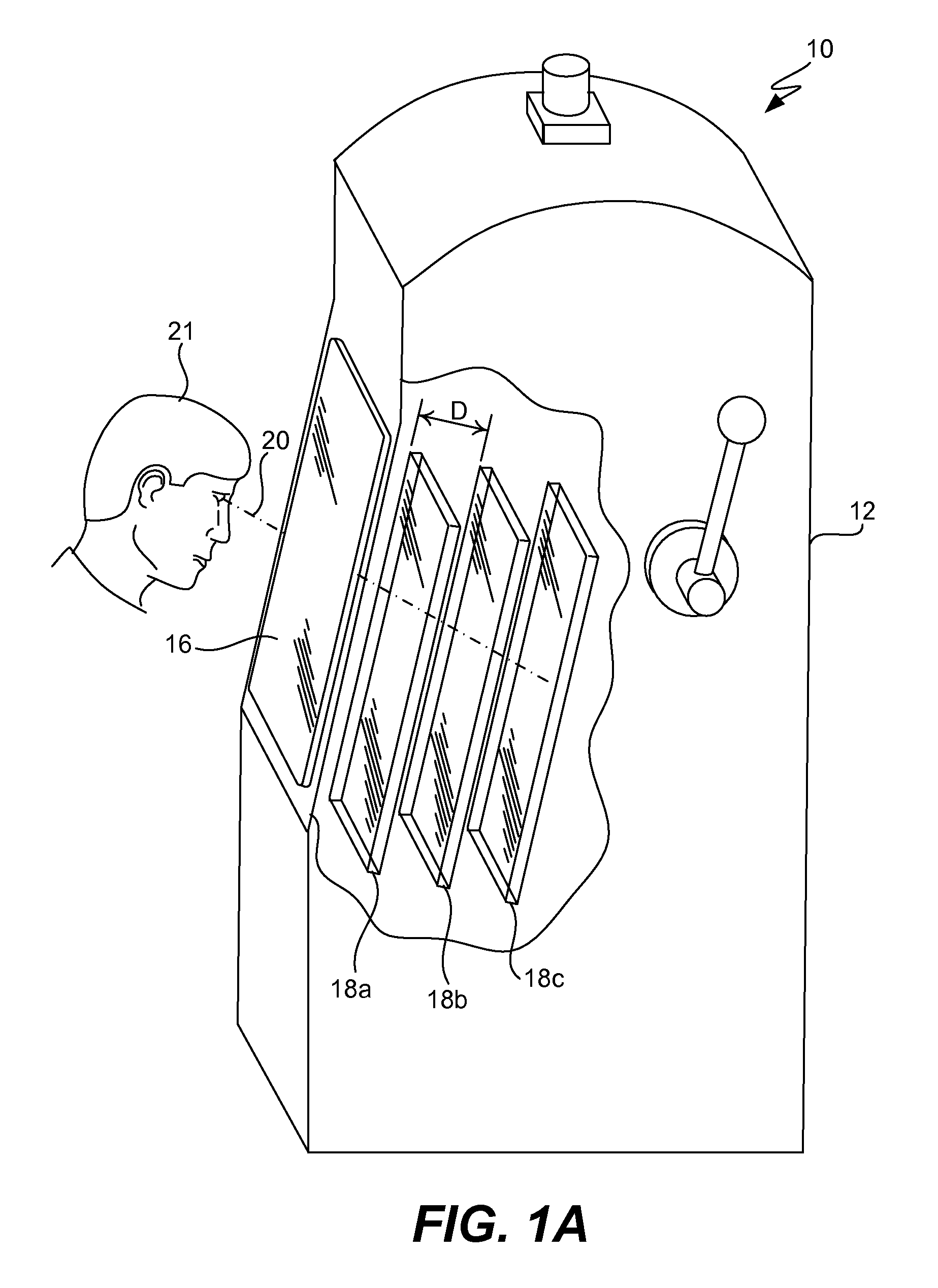 Gaming machine with layered displays