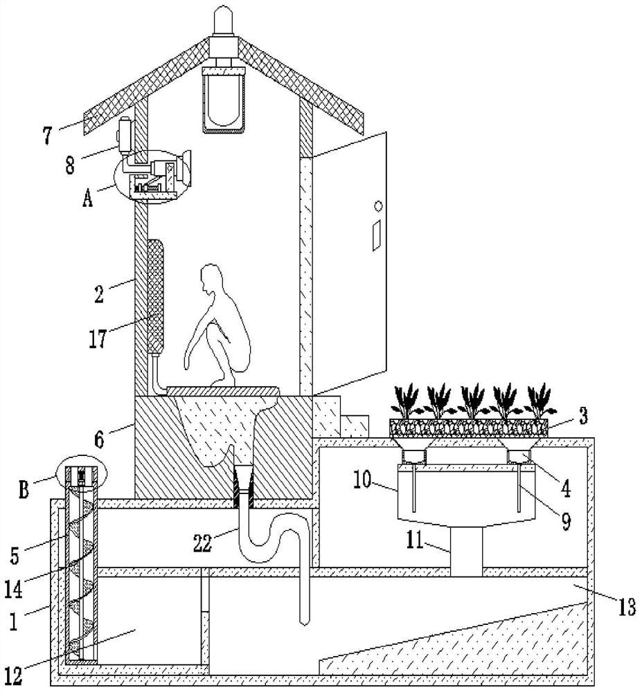 Microbial waterless ecological toilet deodorization device and deodorization method thereof