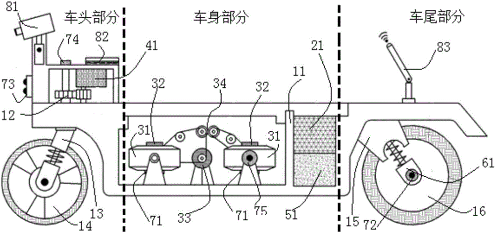 Two-wheeled longitudinal self-balancing robot and control system