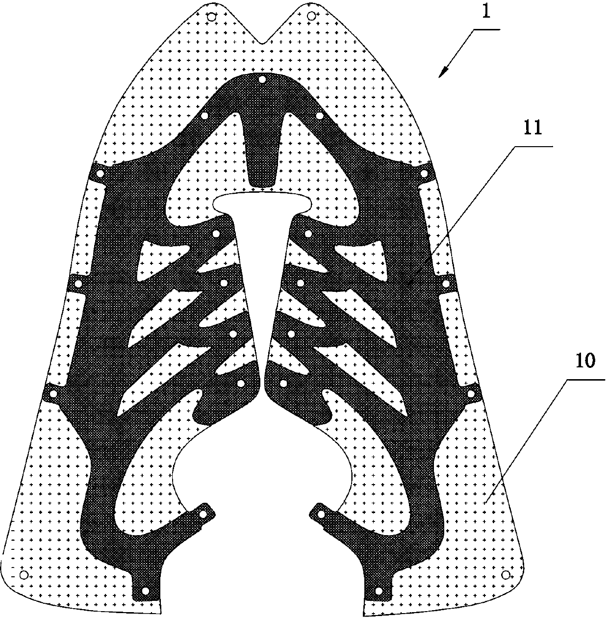 Novel protective shoe upper and production technique thereof