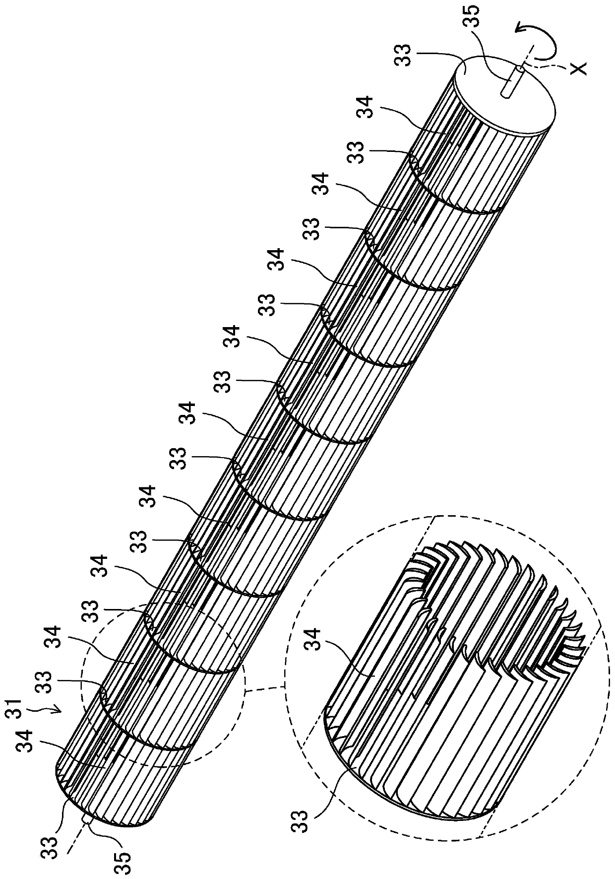 Cross-flow blower and indoor unit of air-conditioning device equipped with same