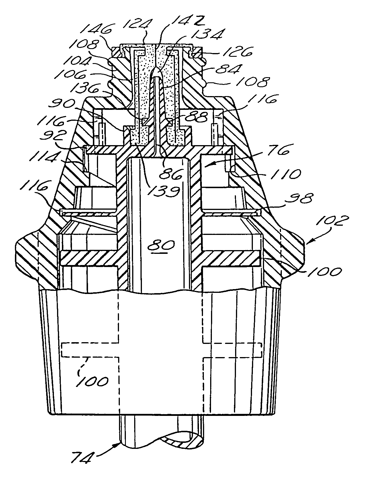 Needleless injection site