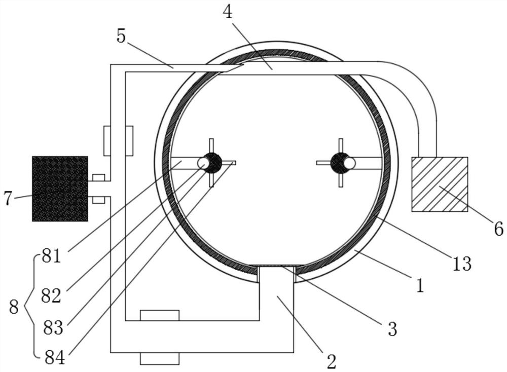 Granular raw material drying device for processing new material film