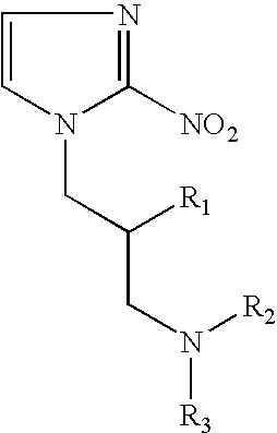 Hypoxia-selective, weakly basic 2-nitroimidazole delivery agents and methods of use thereof