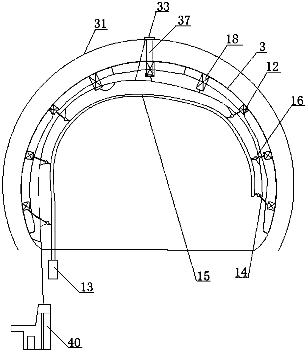 Construction method of concrete pouring system for tunnel secondary lining