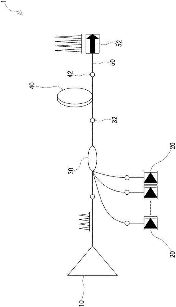 Structure for eliminating excess light, and fiber laser