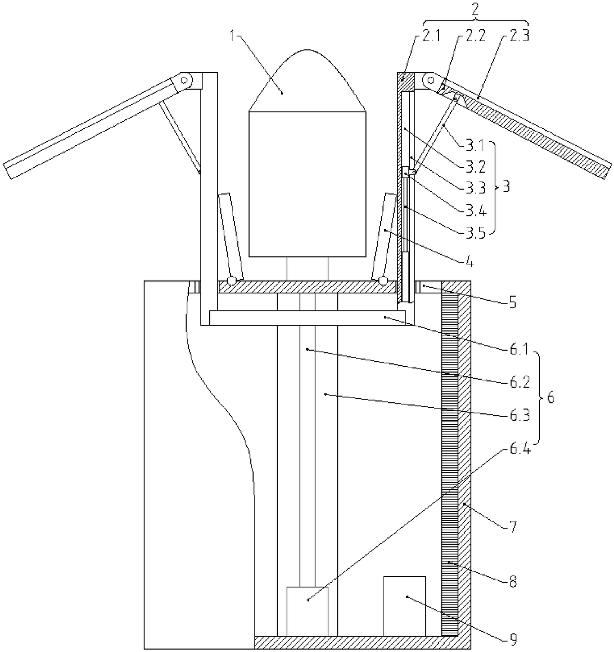 Aviation obstruction beacon with foldable solar panels