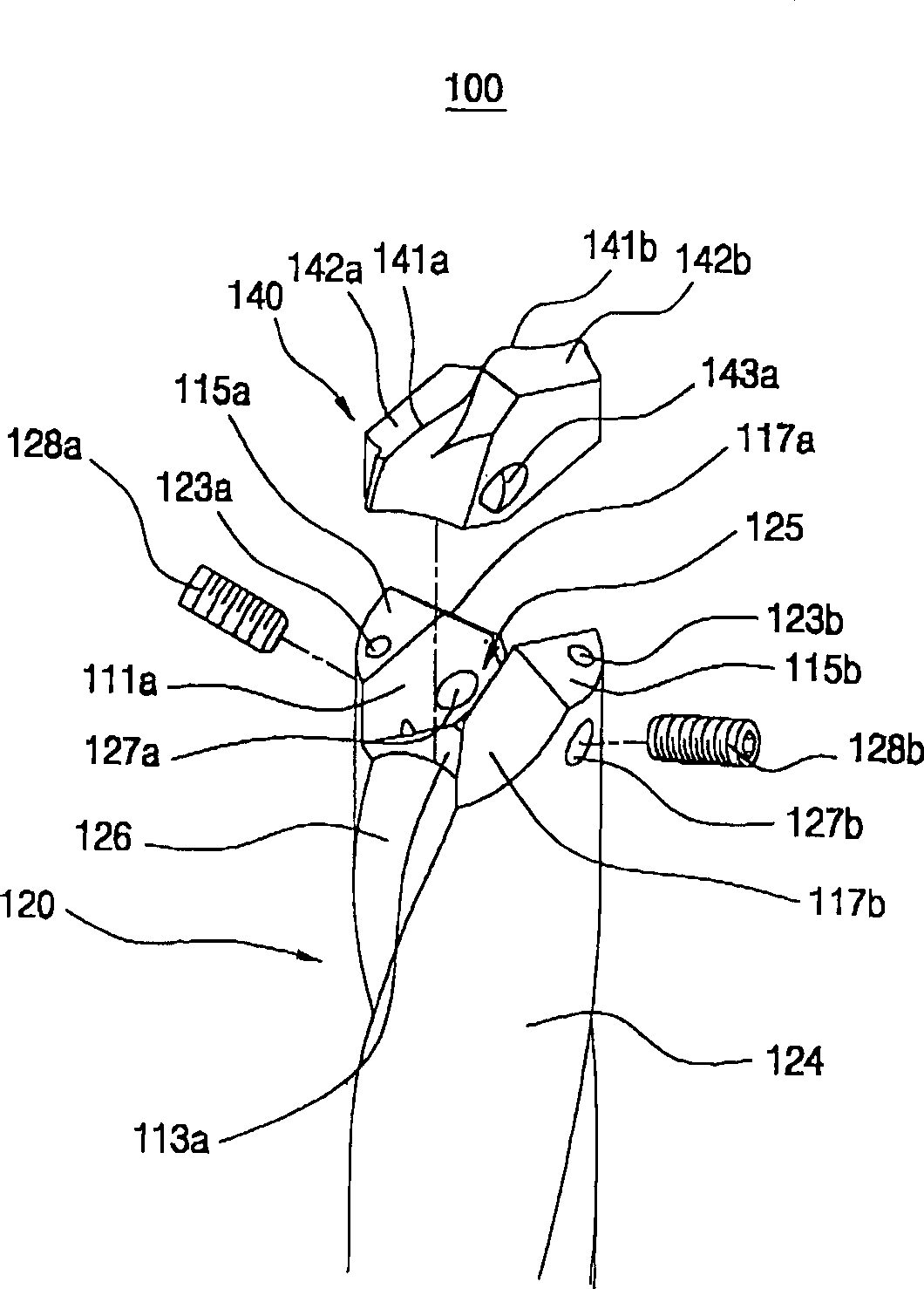 Drill bit water combined integrate inserts