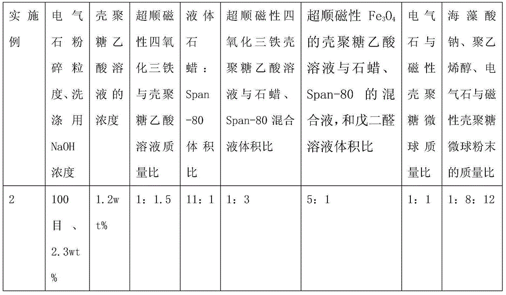 Magnetic chitosan microsphere treatment agent and preparation method thereof