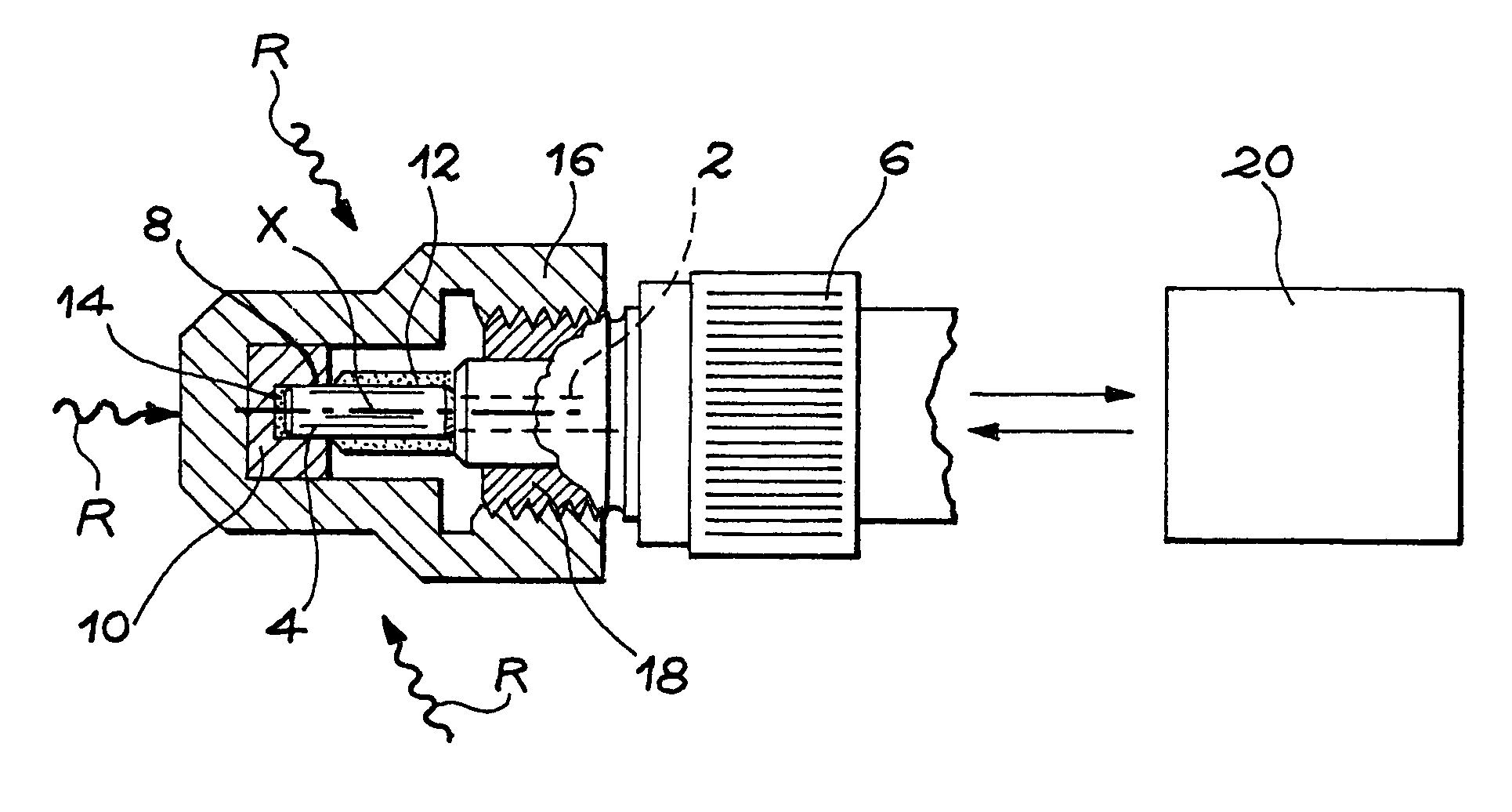 Energy compensation, wide beam width radiation sensor, for remote dosimetry, and dosimetry device using this sensor