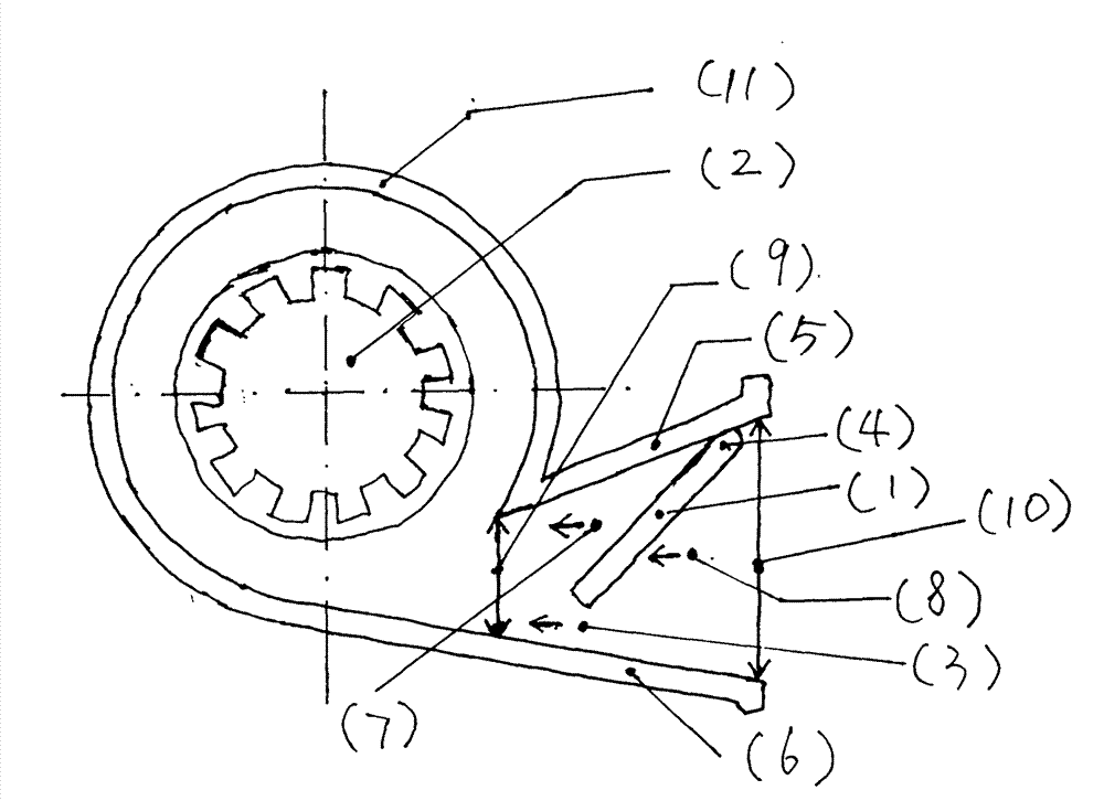 Comb-shaped tongue piece shunting variable cross-section turbine pressurizer