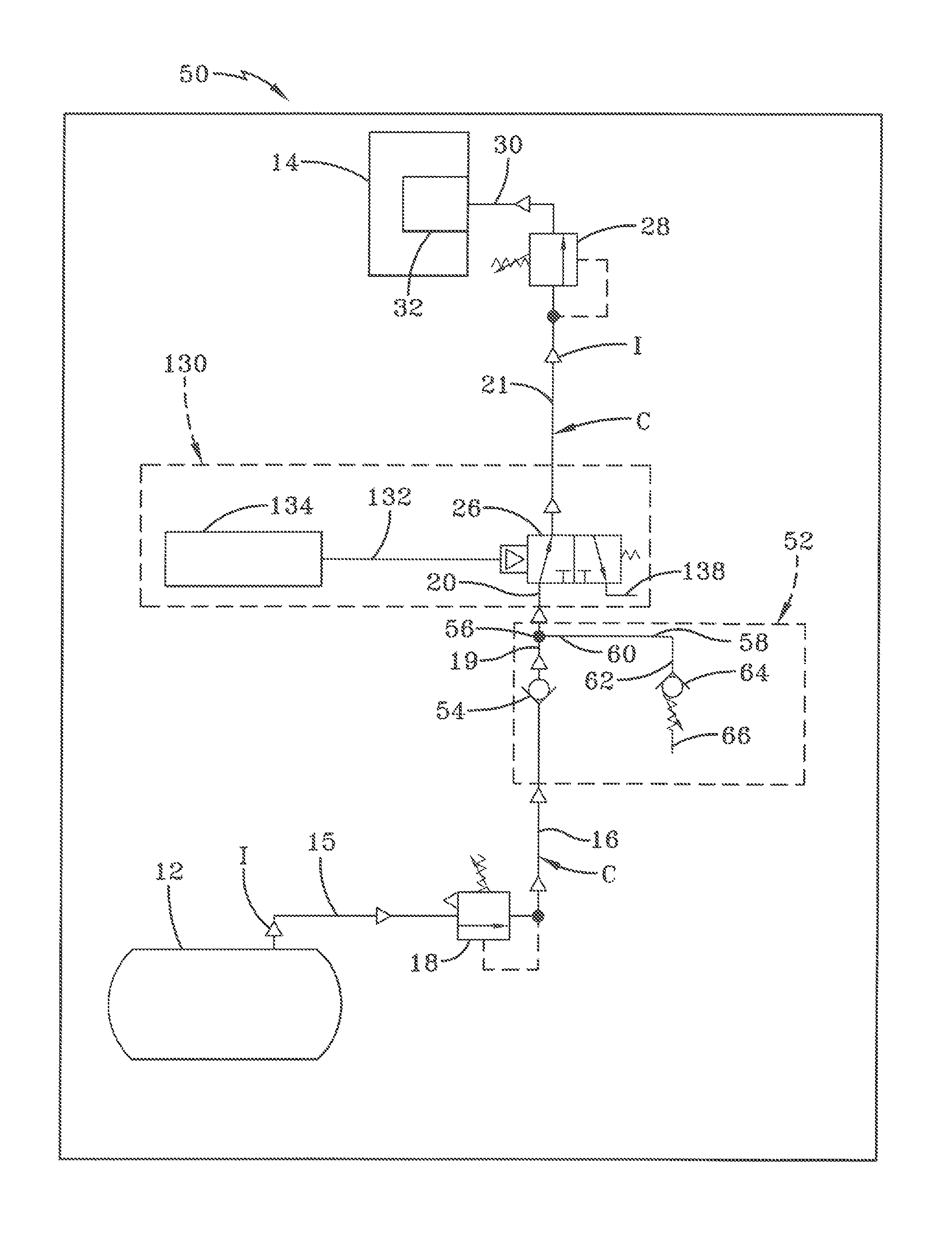 Tire inflation system with discrete deflation circuit