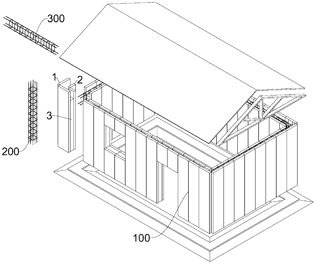 Square pillar structure and house