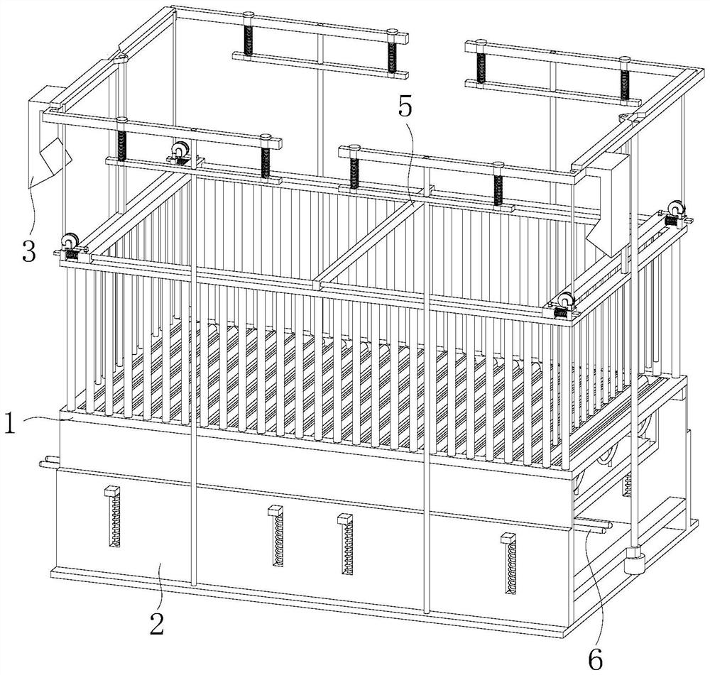 Sheep pen bottom forage cleaning device for livestock breeding