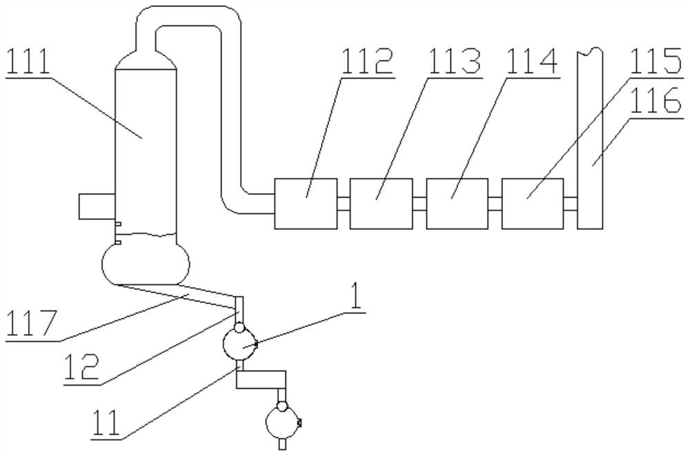 A negative pressure filter system