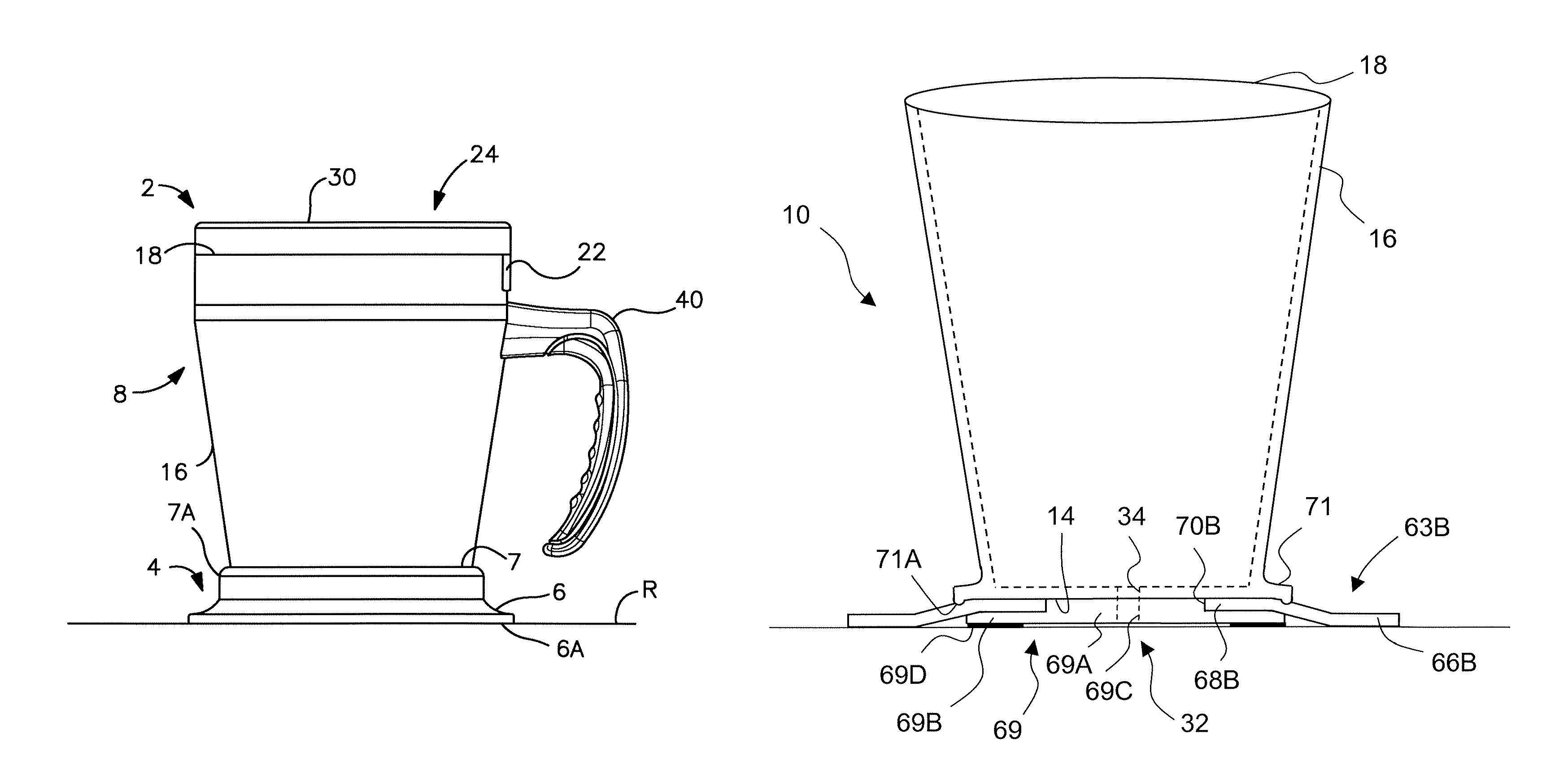 Self-anchoring beverage container with directional release and attachment capability