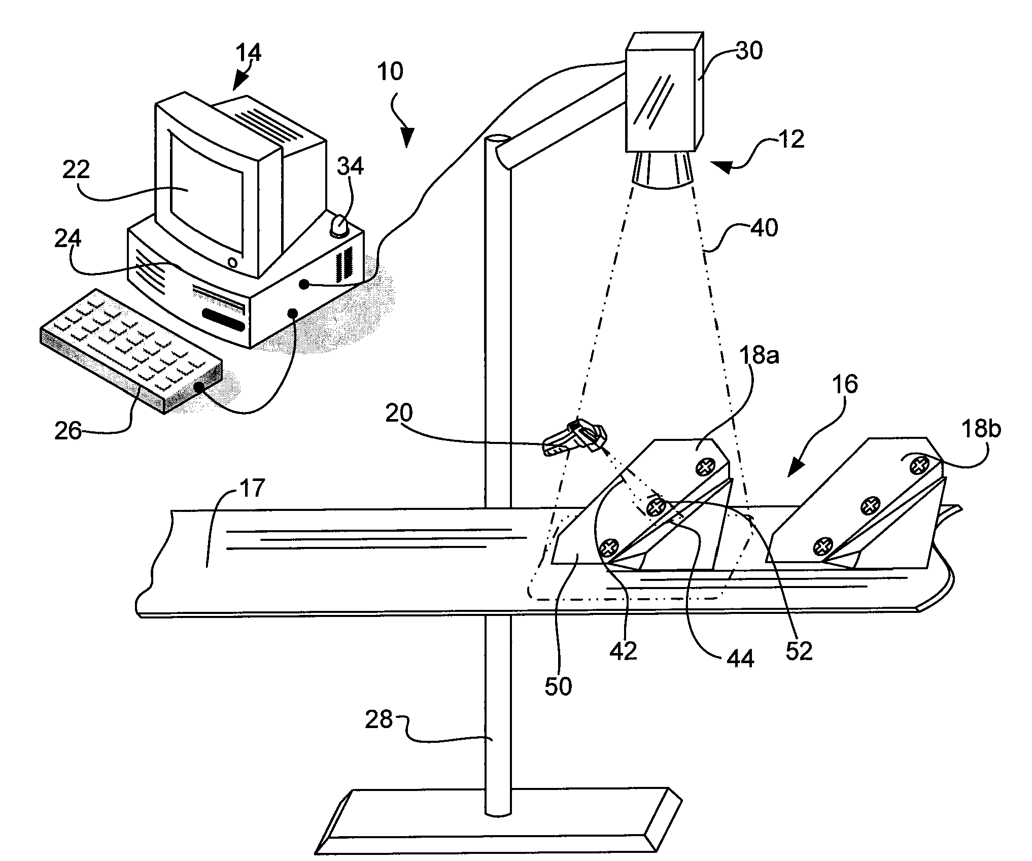 Method And Apparatus Using Aiming Pattern For Machine Vision Training