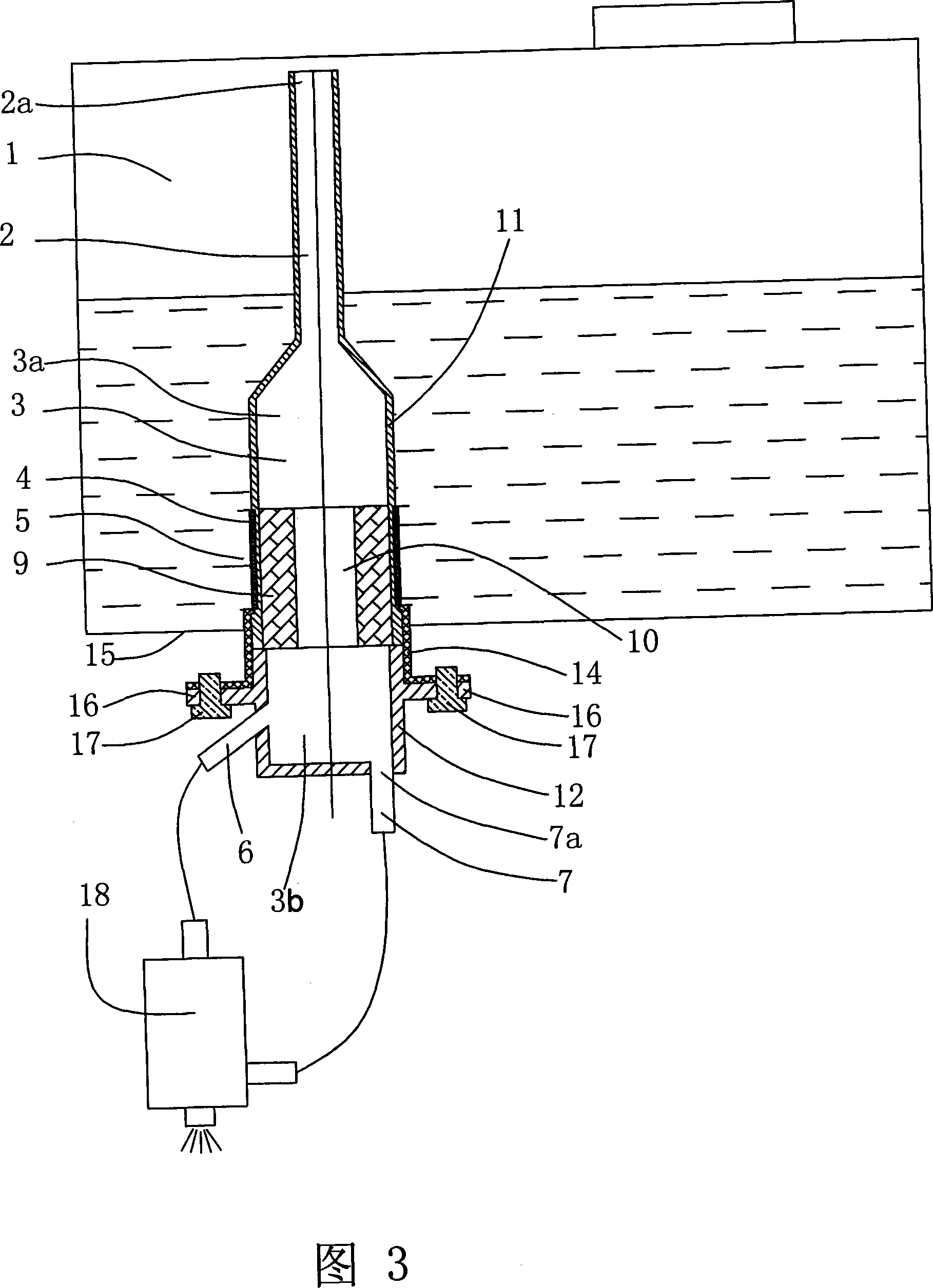 Filtrating type vapor-liquid separating device