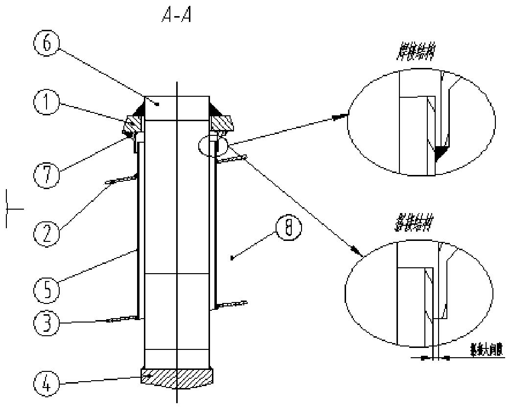 Inner flow channel supporting structure of small-medium-sized gas turbine exhaust cylinder