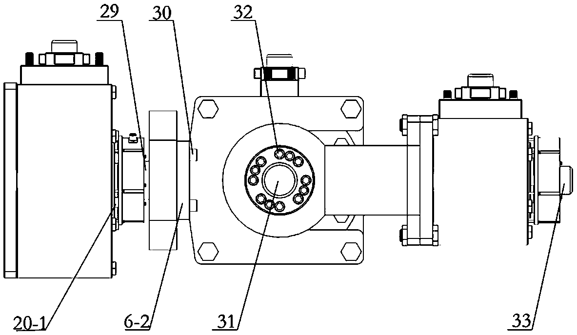 Hydraulic direct-drive three-freedom spherical wrist