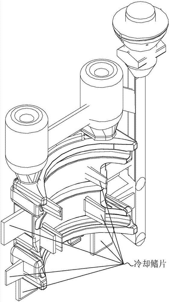 Vertical parting casting method for overcoming shrinkage defect of castings through cooling fins