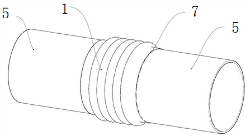 Steel pipe connecting structure for compensating differential settlement and construction method