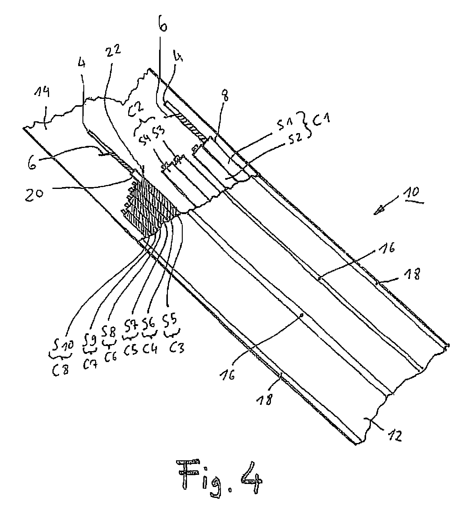 Highly extensible power and/or signal transmission cable as well as rotor blade with such a cable