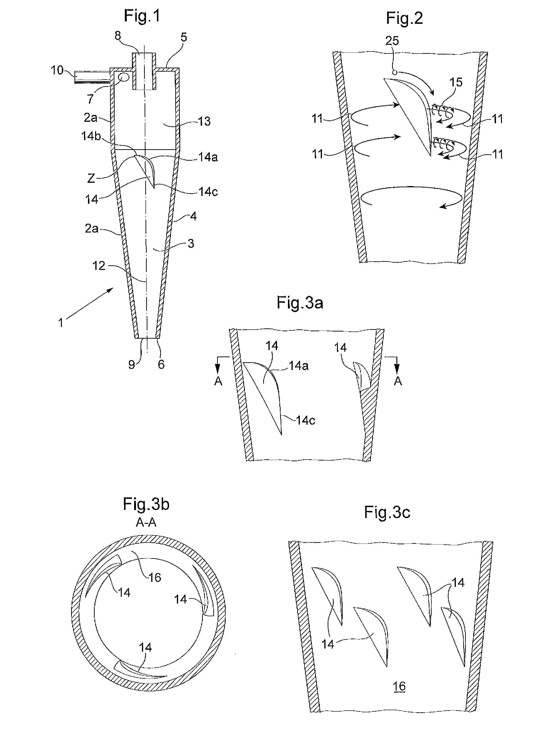 Flow deflecting member for hydrocyclone