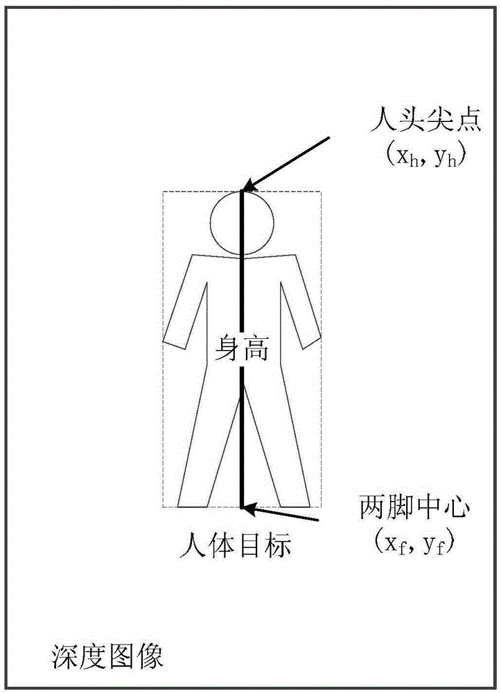 Body height measurement method and body height measurement device based on depth camera