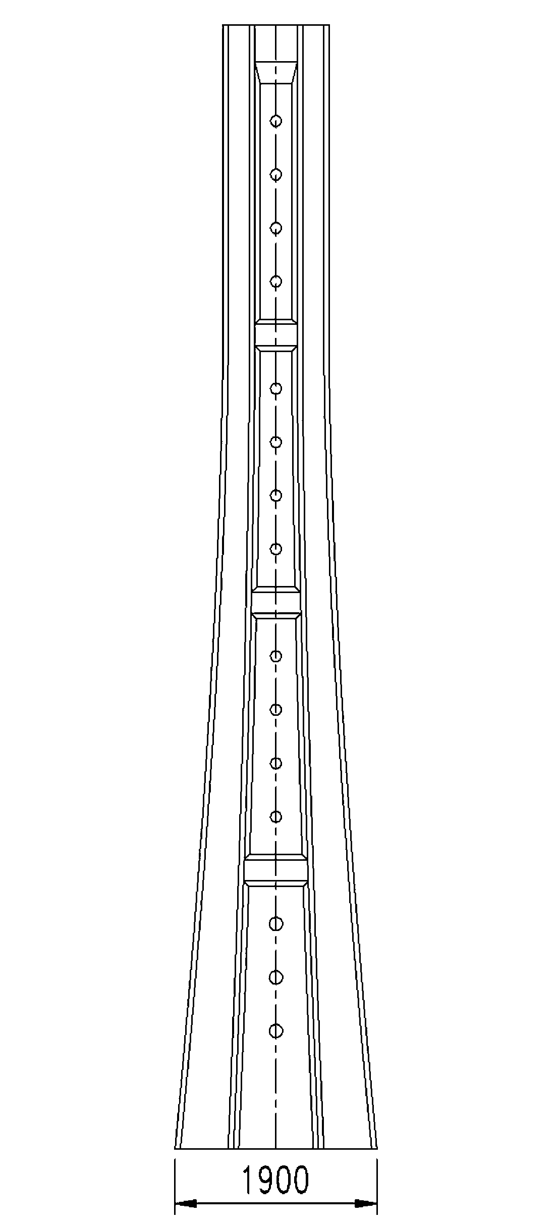 Formwork creeping method for novel 1.6 parabola-shaped four-column type hollow variable section high pier